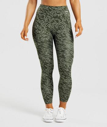 Dámské Legíny Gymshark Tréninková Zelene | CZ 4065VRW